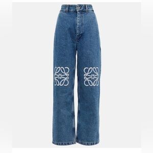 Loewe anagram Women's Blue Embroidered Jeans size 36